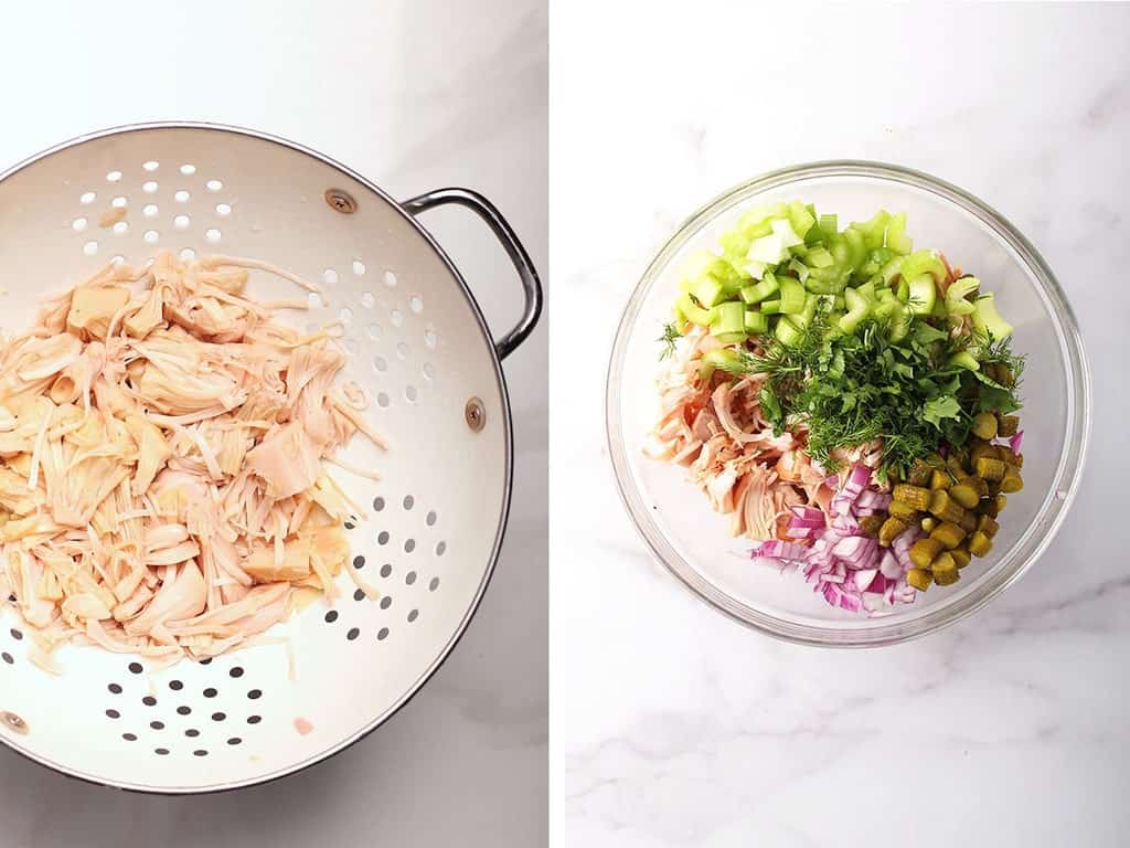 Jackfruit in a white colander