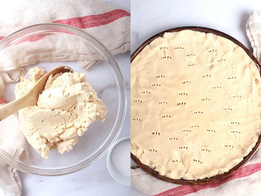 Sugar cookie dough in a mixing bowl