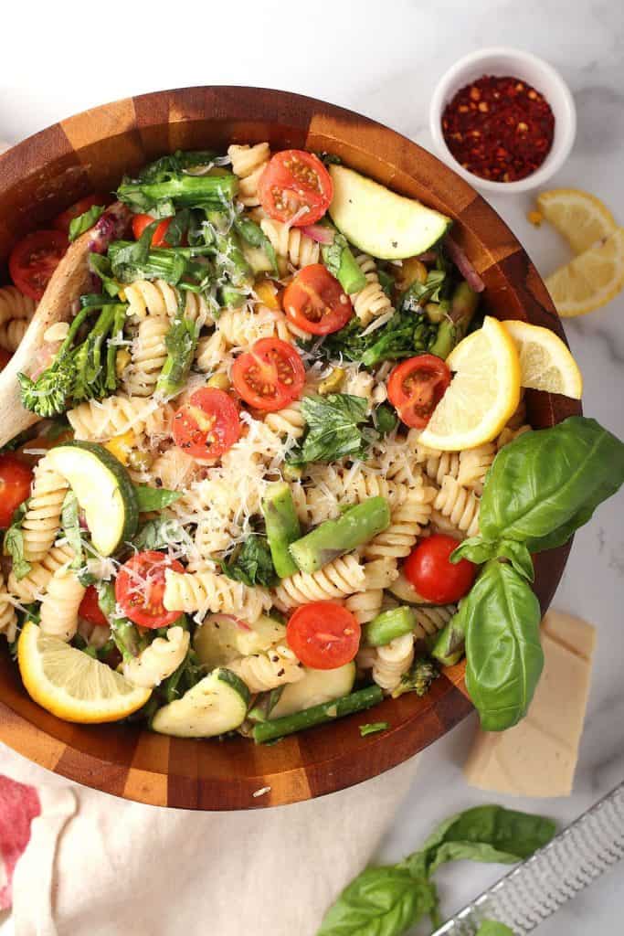 Finished dish in a wooden bowl