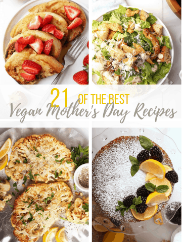 A collage of 4 vegan mother's day recipes