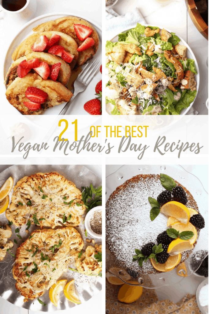 A collage of 4 vegan mother's day recipes