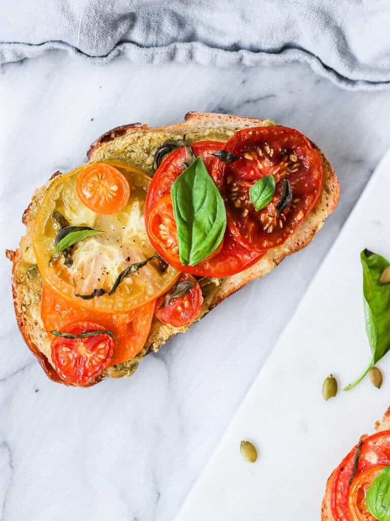 Roasted Tomato and Pumkin Seed Toast