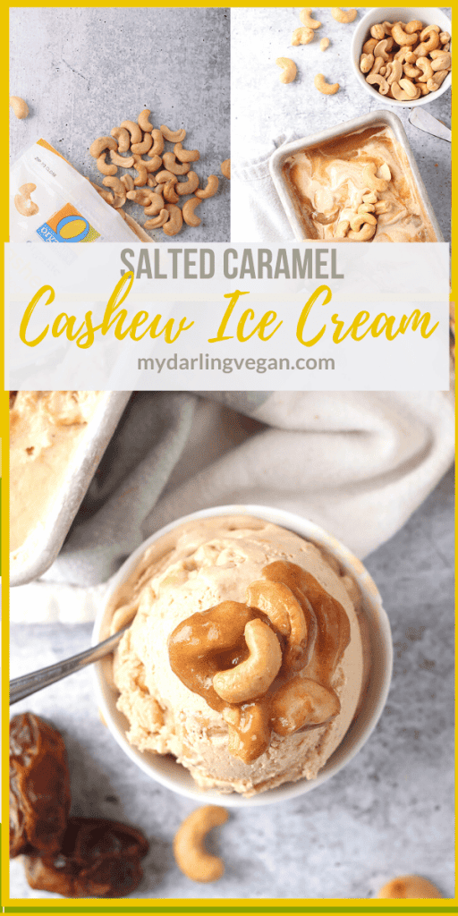 You’re going to love this Salted Cashew Ice Cream. It's rich, creamy, and filled with date caramel sauce and salted cashews for the perfect summertime treat. Vegan, gluten free, and paleo!