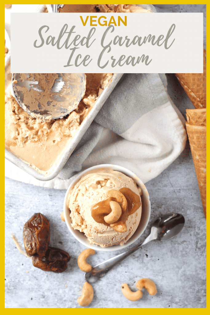 You’re going to love this Salted Cashew Ice Cream. It's rich, creamy, and filled with date caramel sauce and salted cashews for the perfect summertime treat. Vegan, gluten free, and paleo!