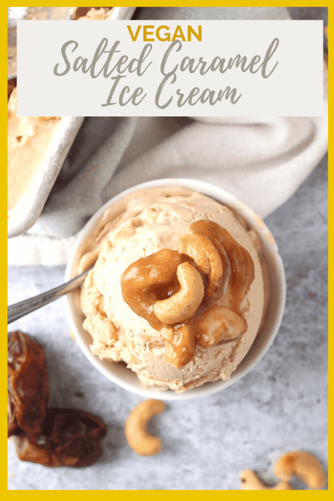 You’re going to love this Salted Cashew Ice Cream. It's rich, creamy, and filled with date caramel sauce and salted cashews for the perfect summertime treat. Vegan, gluten free, and paleo!