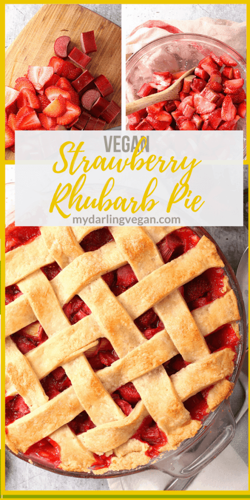 This classic Vegan Strawberry Rhubarb Pie is the perfect summertime dessert. The filling can be made in advance for a quick and easy treat the whole family will love.