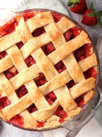 Whole Strawberry Rhubarb Pie