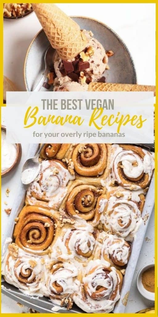 The BEST vegan banana recipes for your ripe bananas! Don't let your bananas go to waste with these delicious recipes. From bread to ice cream to cookies, there is a banana recipe for everyone.