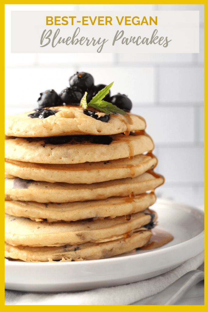 Wake up to these easy Vegan Blueberry Pancakes. Light, fluffy, and slightly sweetened with maple syrup, this is a breakfast worth getting out of bed for. Ready in 10 minutes.