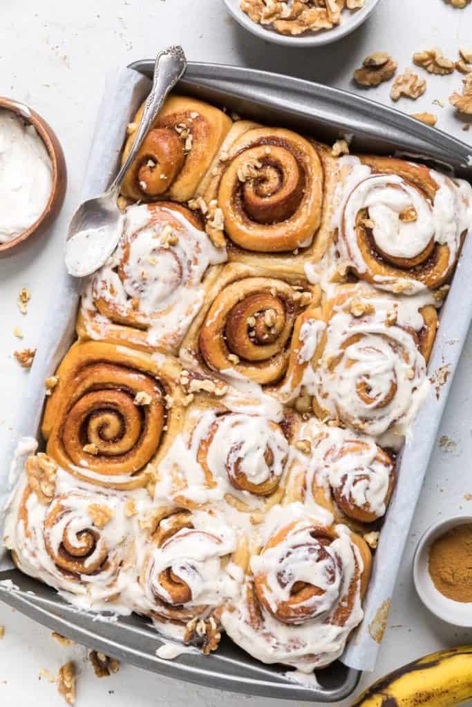 Vegan Banana Bread Cinnamon Rolls