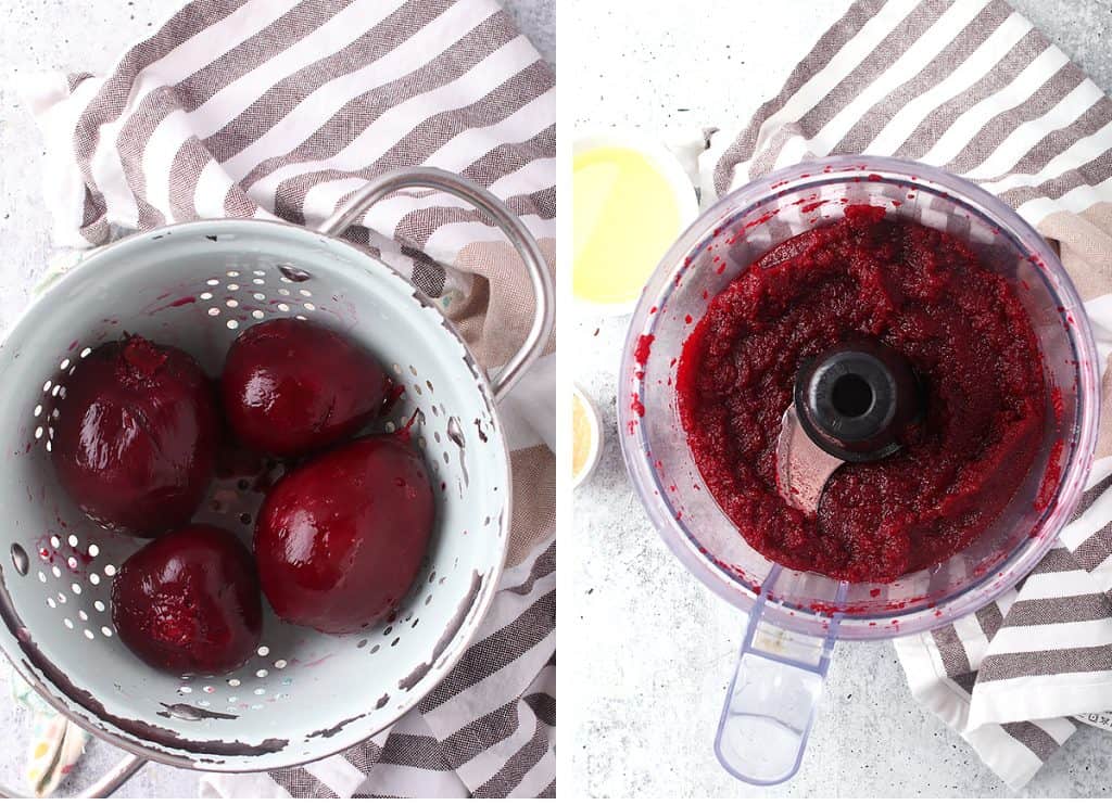 Boiled and puréed beets