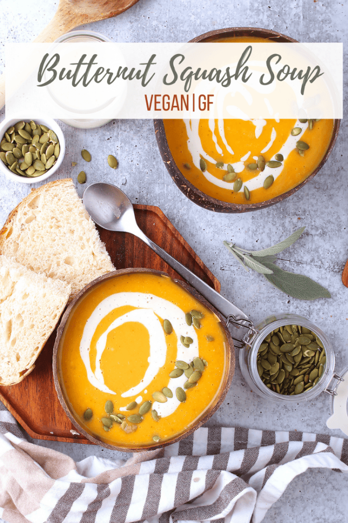 Vegan butternut squash soup is a rich, plant based classic fall soup. Full of warming spice and loaded with decadent cashew cream, you’ll love diving into this cozy dish on a chilly day.