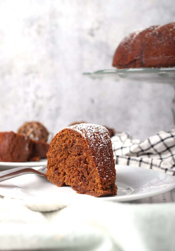 This Vegan Gingerbread Cake is the perfect dessert for your holiday. It's a sweet and spicy cake filled with flavor and dusted with powdered sugar. Serve it at your next holiday party. 