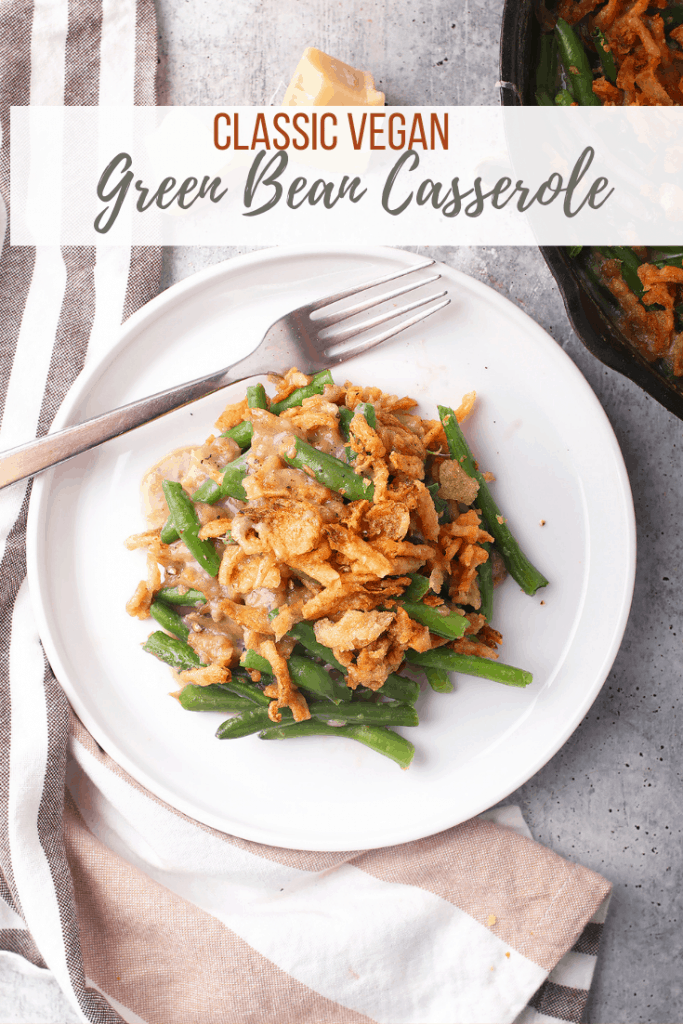 This vegan green bean casserole is perfect for your plant-based holidays. Even your non-vegan friends and family will love this version. It's made with homemade mushroom cream sauce for a flavor that is out of this world! Made in 30 minutes!