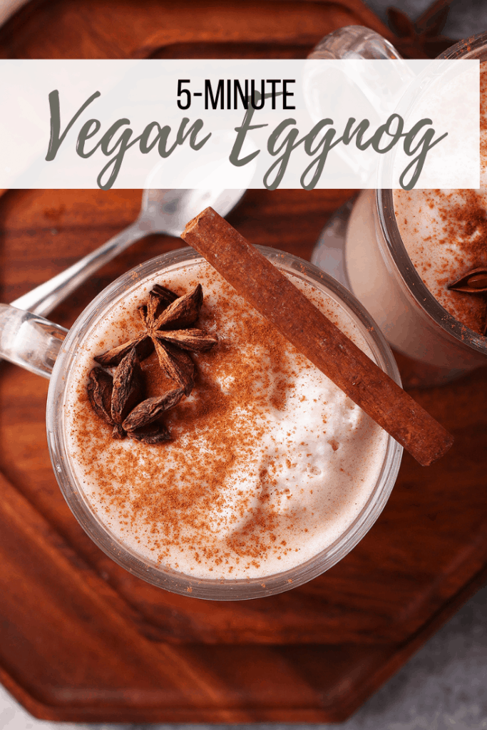 A delicious and creamy vegan eggnog that is made in just minutes! It uses a base of cashews and coconut that is flavored with the perfect spice blend for the ultimate plant-based holiday drink. Made in under 5 minutes!