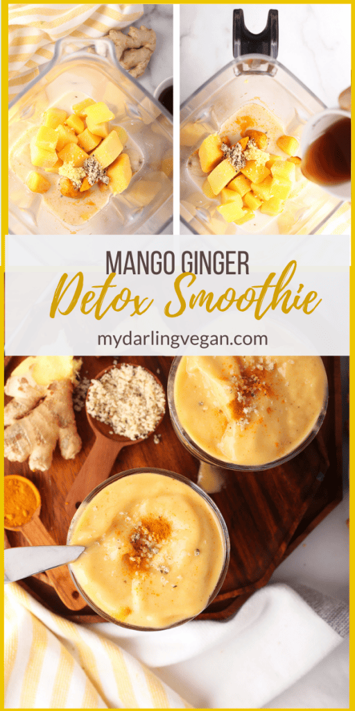 Rehydrate yourself with this refreshing Mango Ginger Detox Smoothie. It’s made with mangos, bananas, fresh ginger, and turmeric. Finished in just 5 minutes for an energizing and wholesome breakfast or midday meal.