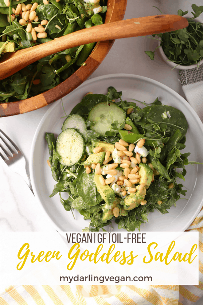 Start your year off with the Ultimate Detox Green Goddess Salad. It is filled with green vegetables and herbs tossed with a homemade Green Goddess Salad Dressing that is 100% vegan and oil-free! Made in 15 minutes for a delicious, hearty, and healthy meal.