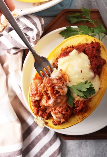 Vegan Lasagna Stuffed Spaghetti Squash