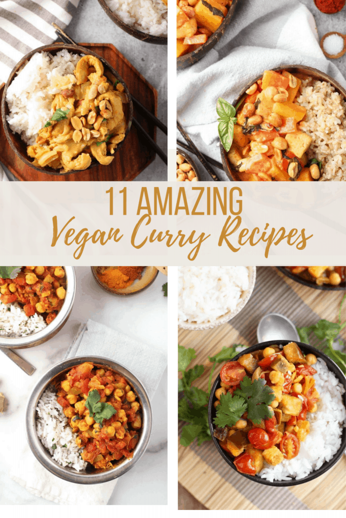 11 of the best vegan curry recipes all in one place! From Yellow "Chicken" Curry to Green Thai Curry, there is a recipe for everyone. Most recipes made in 30 minutes, all recipes gluten-free for quick and delicious weeknight meals.