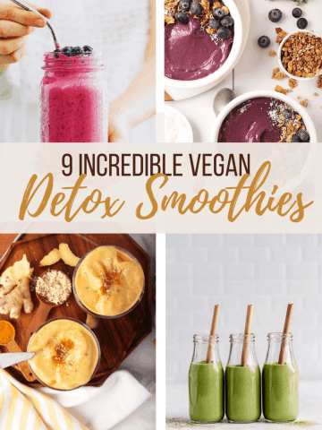 A collage of 4 detox smoothies