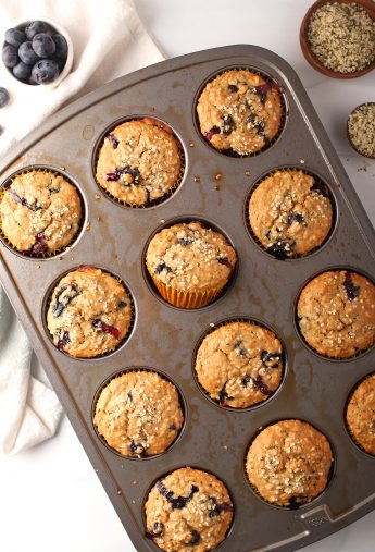 Healthy Blueberry Hemp Muffins