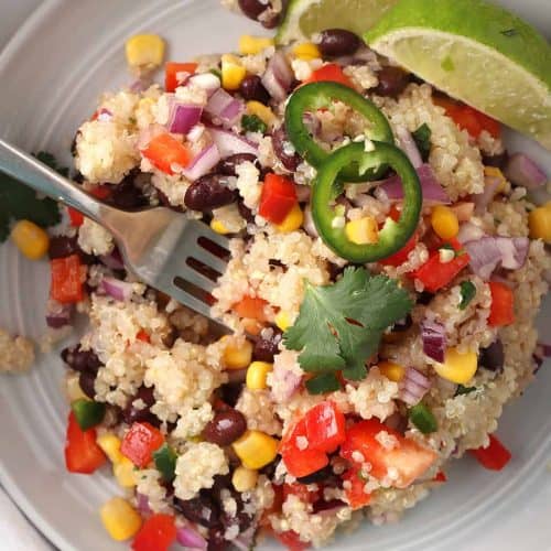 Southwest Quinoa Salad with Cilantro Lime Dressing - My Darling Vegan