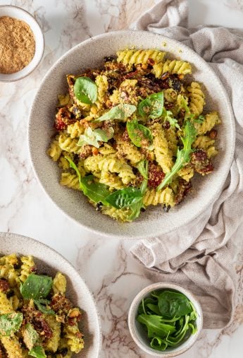 Vegan Pesto Pasta with Arugula