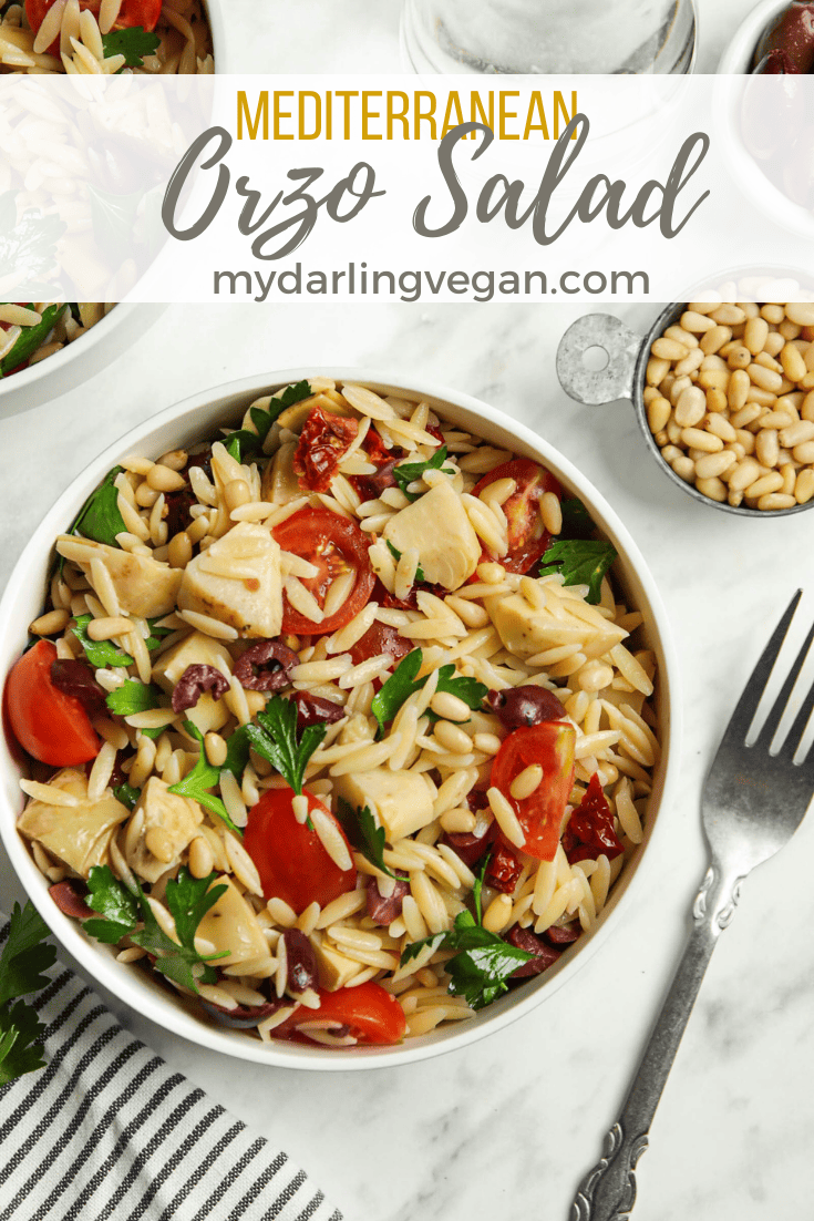 Vegan Mediterranean Orzo Salad My Darling Vegan