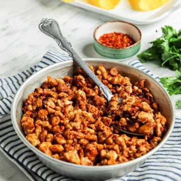 one bowl of tempeh taco meat