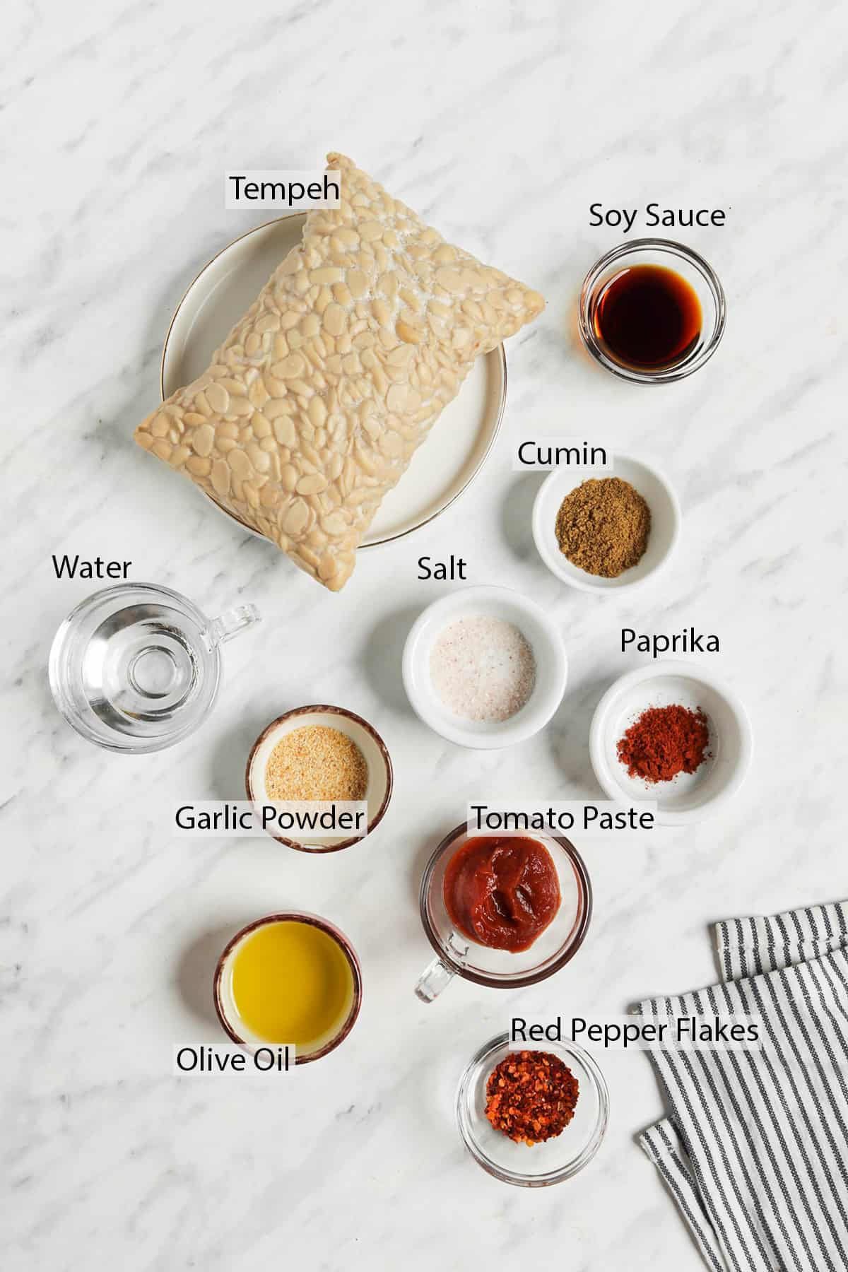 ingredients for tempeh taco meat