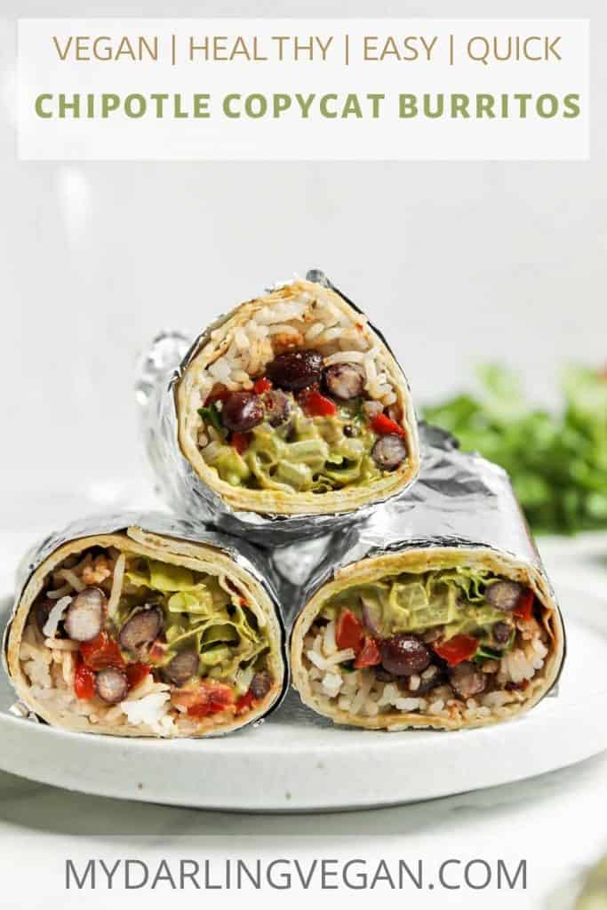 three burritos on a plate