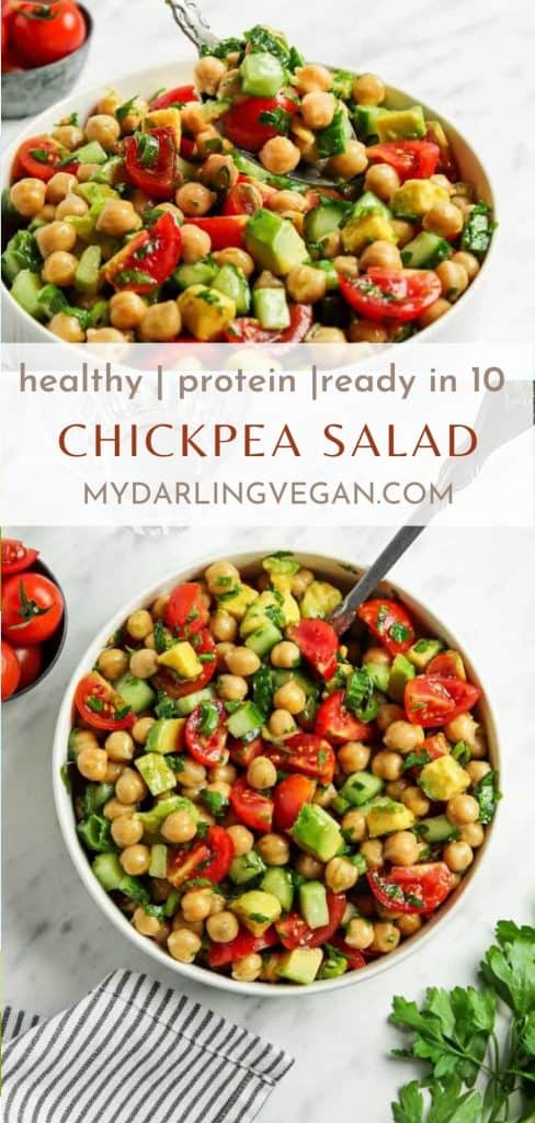 10-Minute Chickpea Salad (GF!) - My Darling Vegan