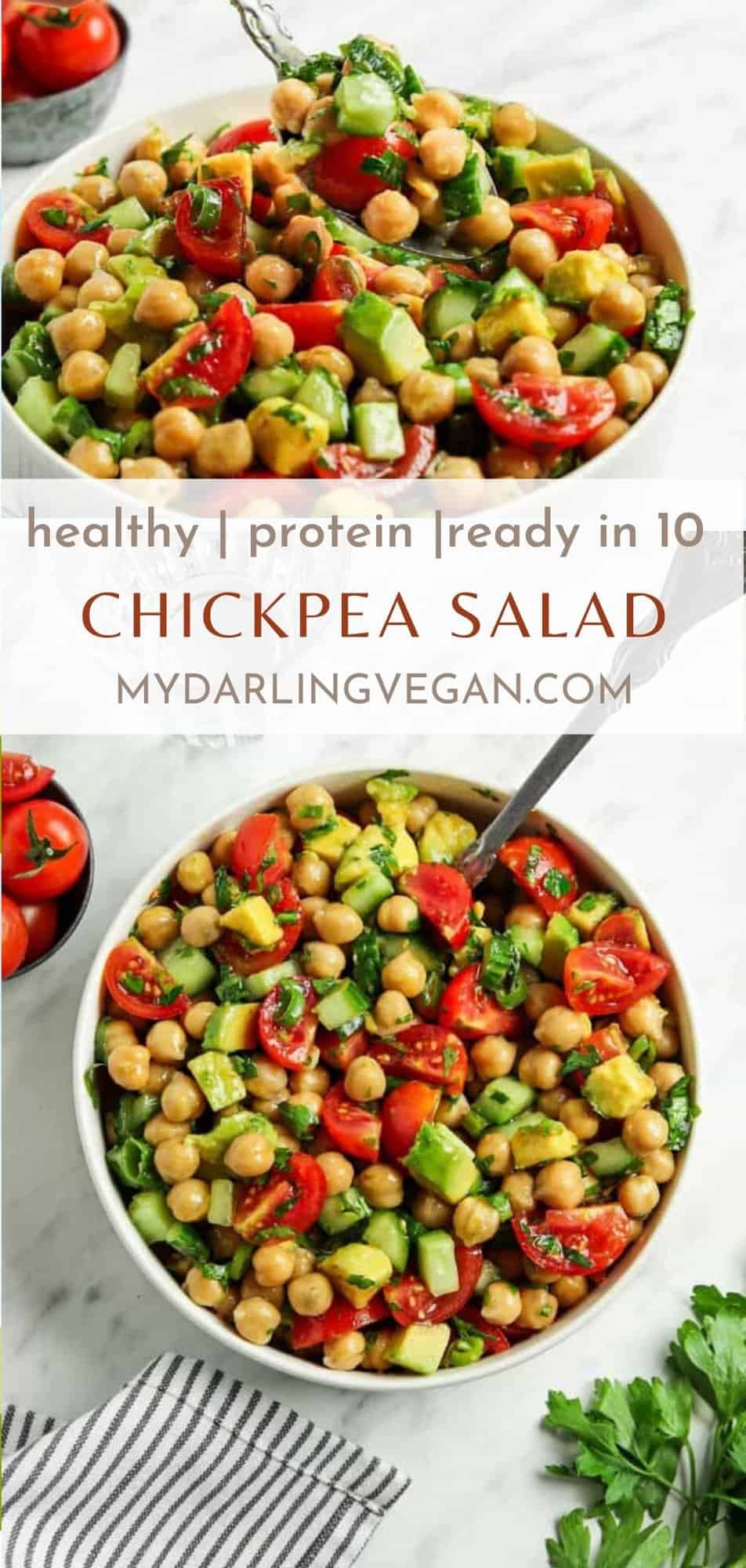 10-Minute Chickpea Salad (GF!) - My Darling Vegan