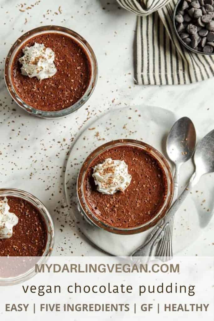 vegan chocolate mousse with whipped cream