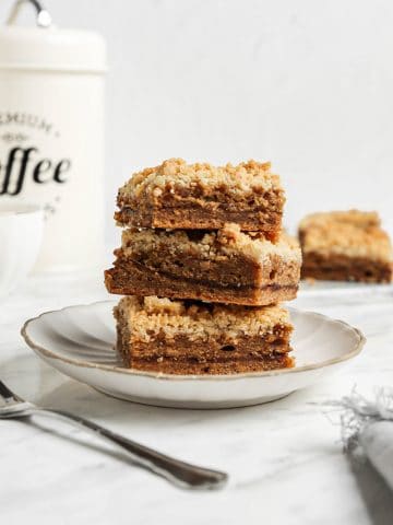 three slices of coffee cake