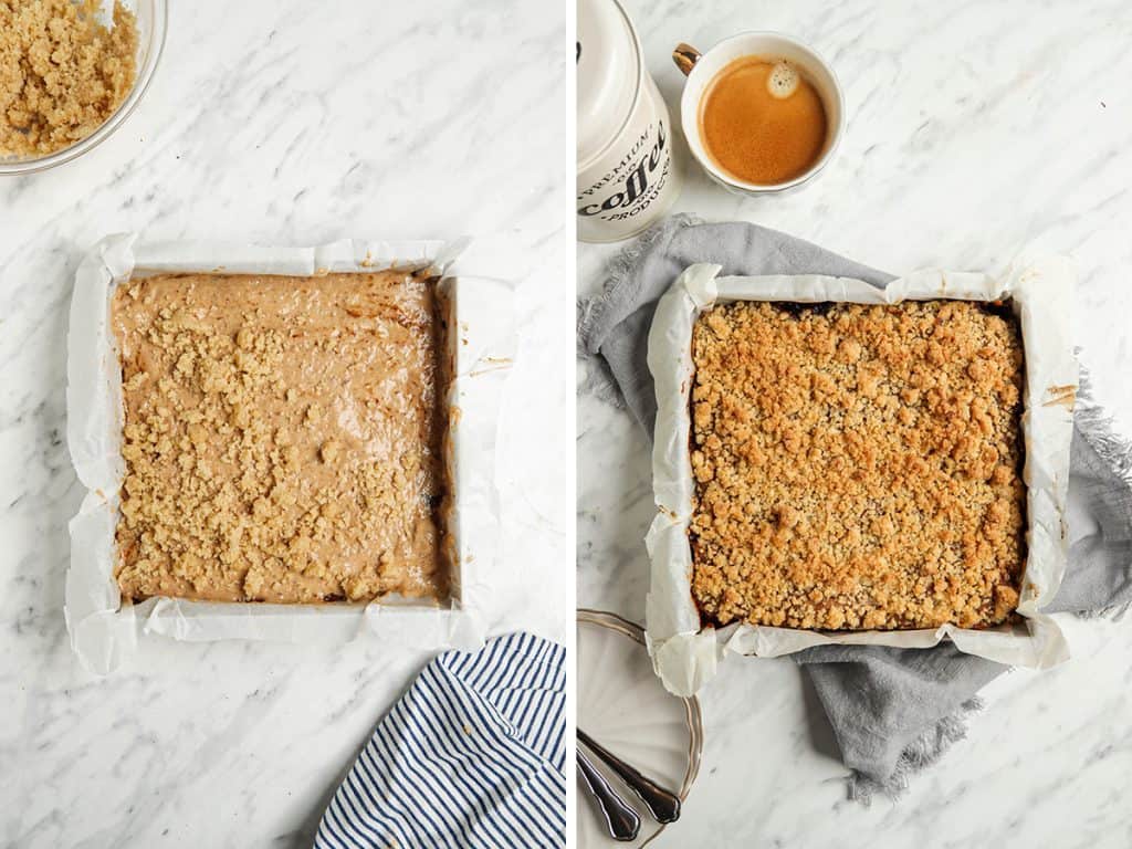 baked coffee cake in pan