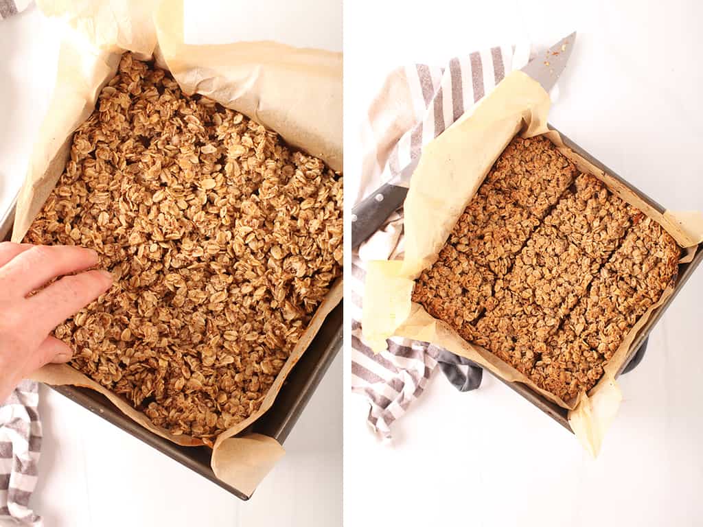 gluten-free pumpkin oatmeal bars in dish