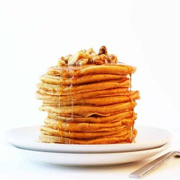 Stack of finished recipe on a white plate