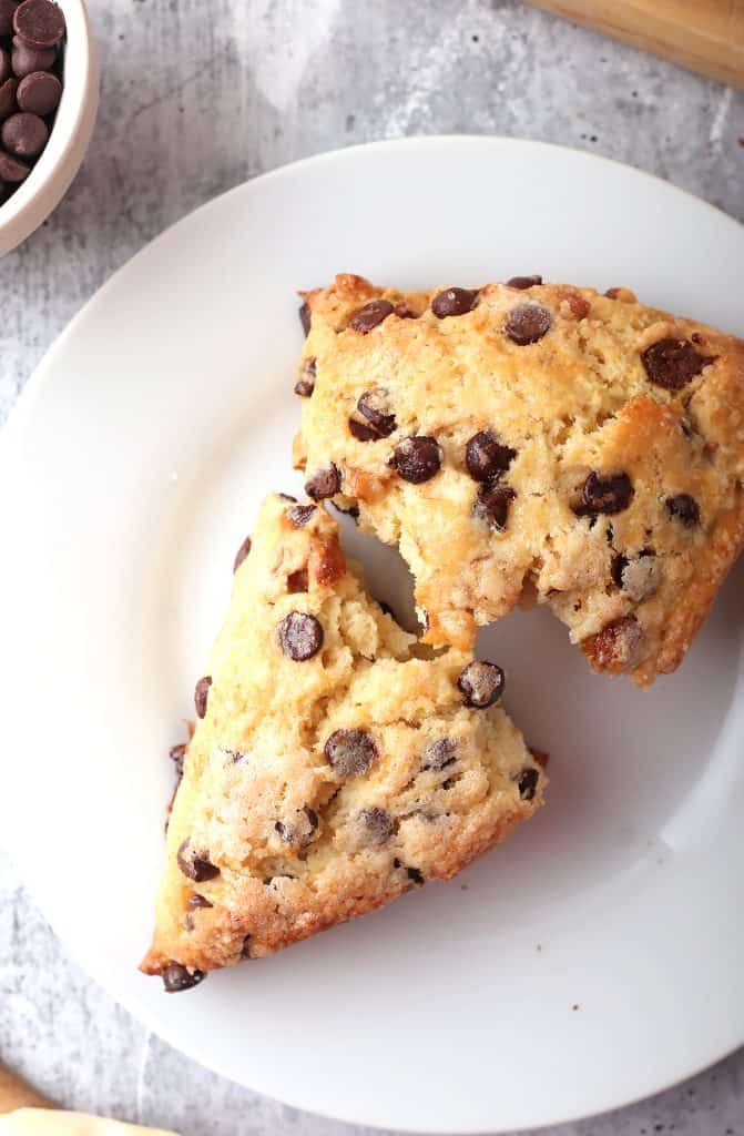 Finished scone on a white plate