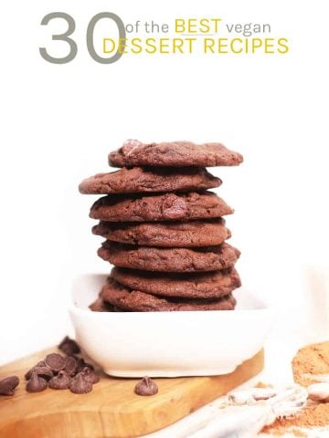 Stack of double chocolate cookies