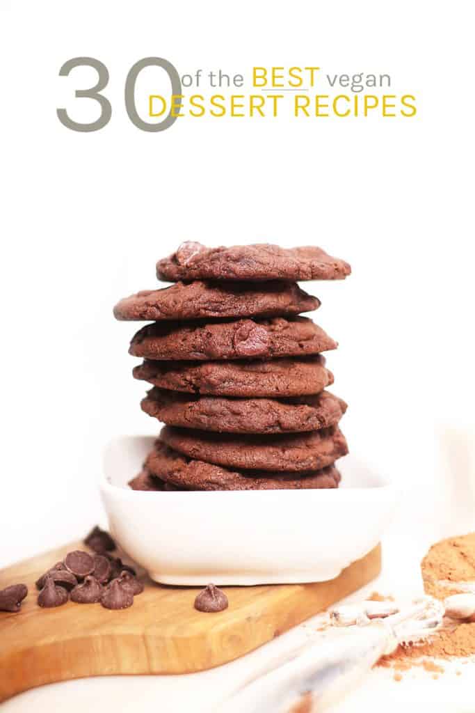 Stack of double chocolate cookies