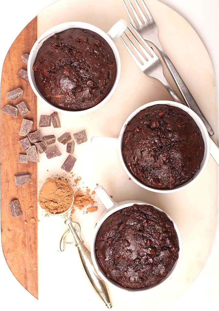 individual chocolate zucchini cake