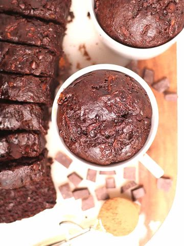 Chocolate Zucchini Cake in a mug