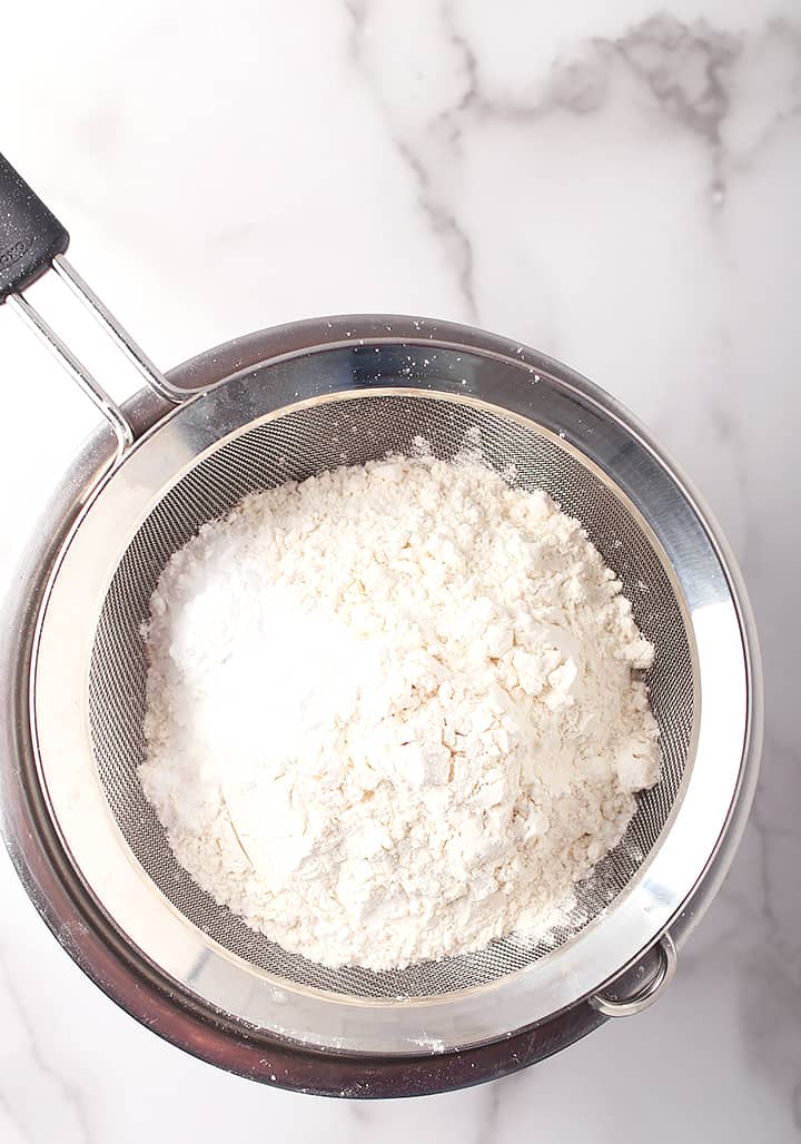 Dry ingredients for lemon cake