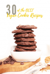 30 of the BEST Vegan Cookie recipes for all your get-togethers this year. Learn how to veganize any cookie by following the recipes in this guide below. Chocolate Chip Cookies, Oatmeal Cookies, Double Chocolate, and more!