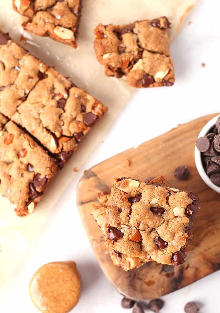 Vegan bars on wooden platter