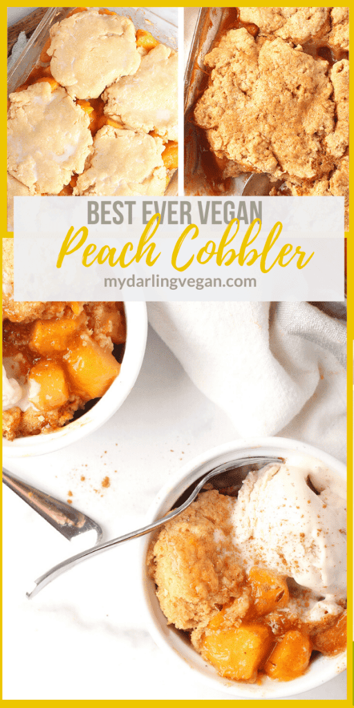 This peach cobbler is an easy and delicious dessert for your backyard barbecues this summer. Serve it with homemade ice cream for a creamy and refreshing sweet treat.